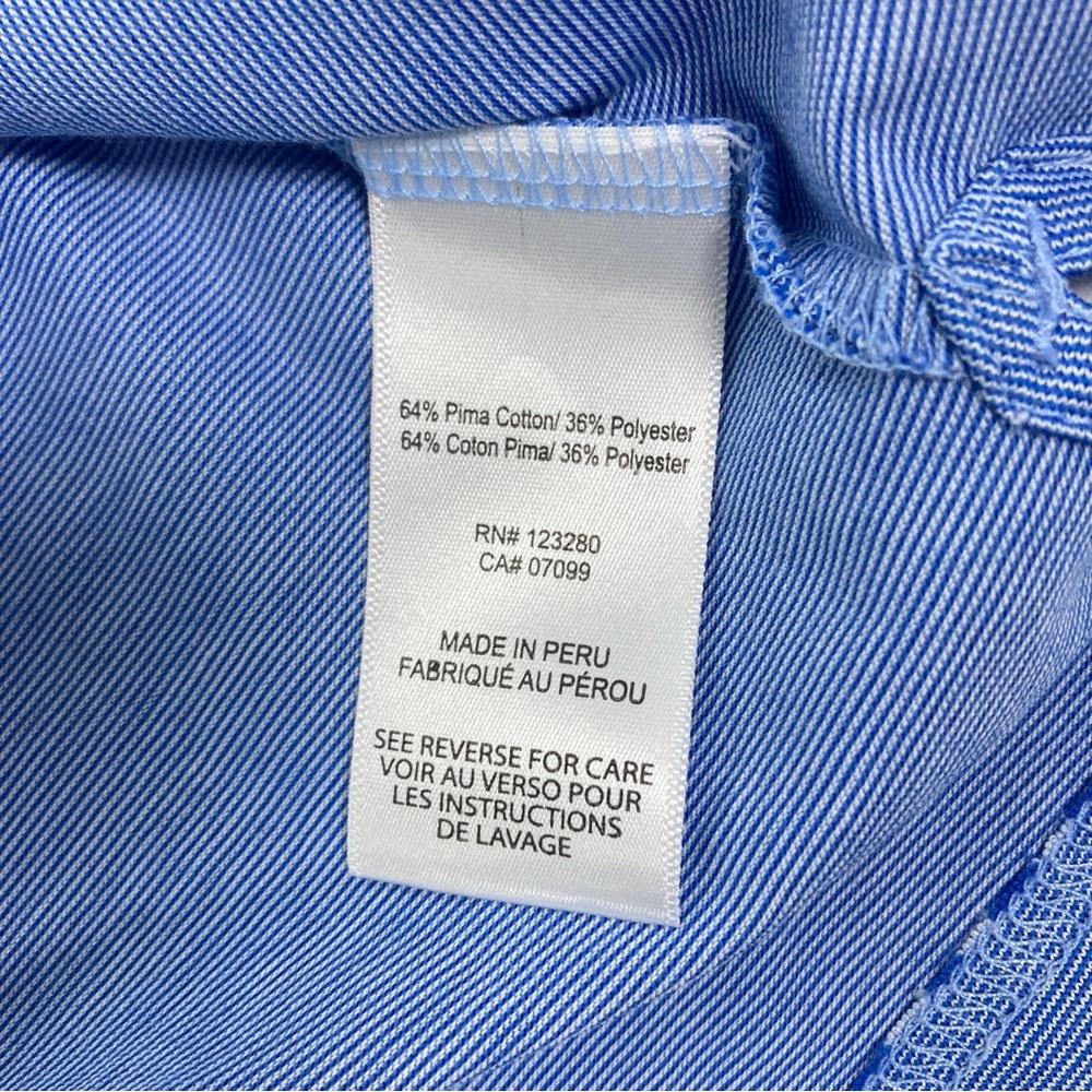 Travis Mathew Polo Shirt Mens Medium Blue Striped Golf Performance Short Sleeve - Picture 9 of 16
